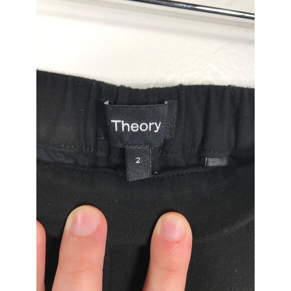 Theory Womens 2 XS Demitria Vent Double Knit Black Pants Simple Modern Office - Picture 5 of 13